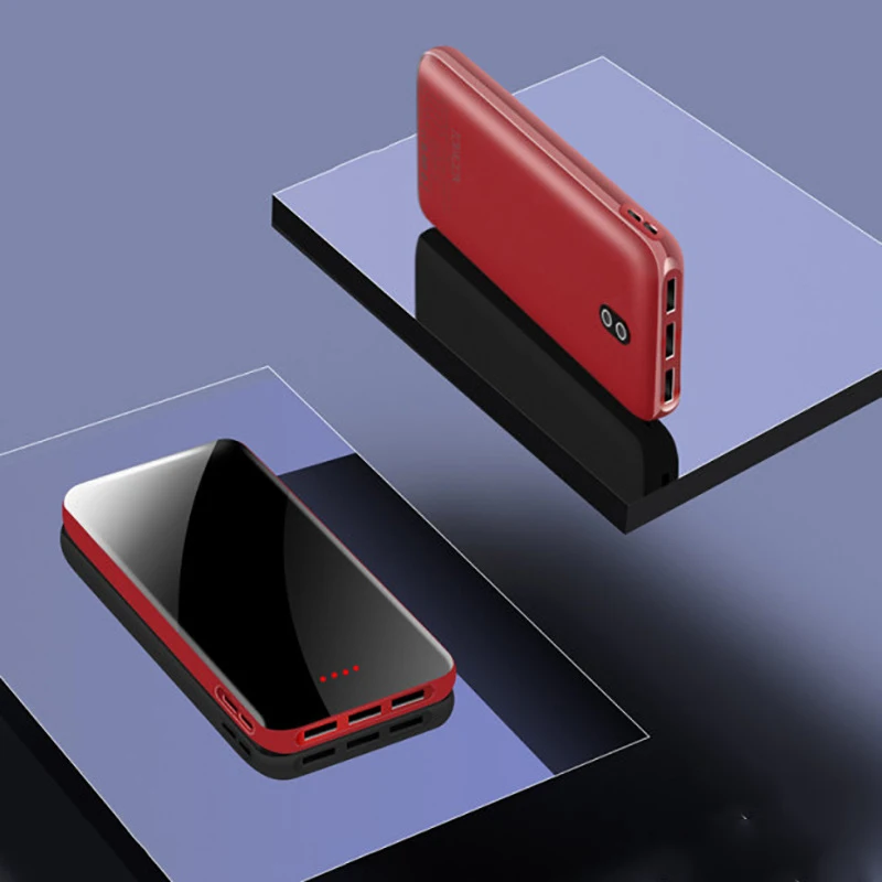 Внешний аккумулятор 20000 мАч Type C 3 USB портативное зарядное устройство внешний