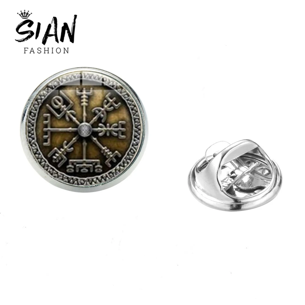 Брошь в стиле викингов с компасом Винтажная брошь панк скандинавский пиратский