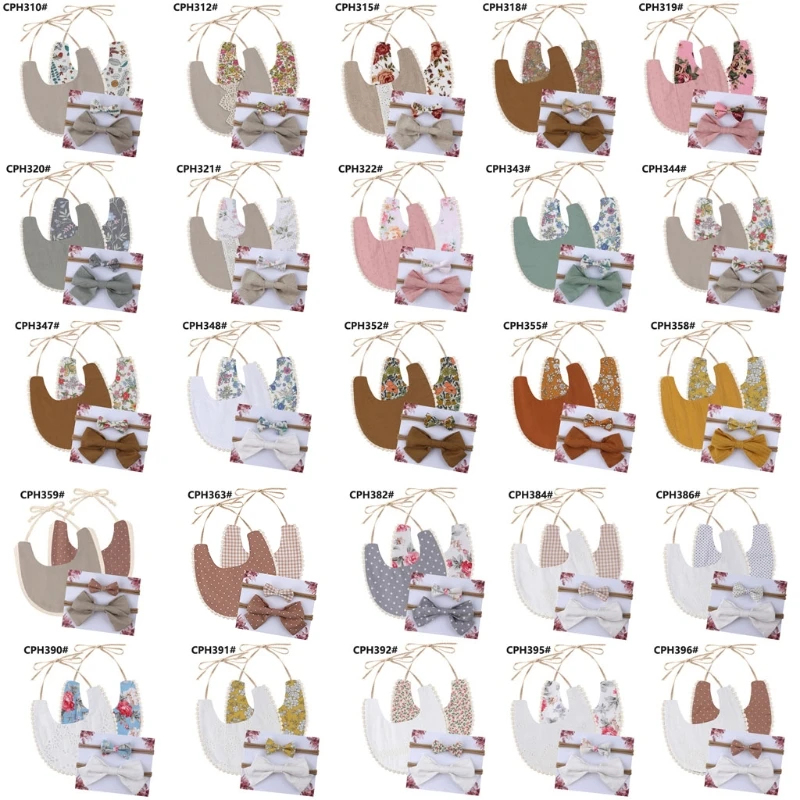 

1 комплект, детские нагрудники с бантом и принтом