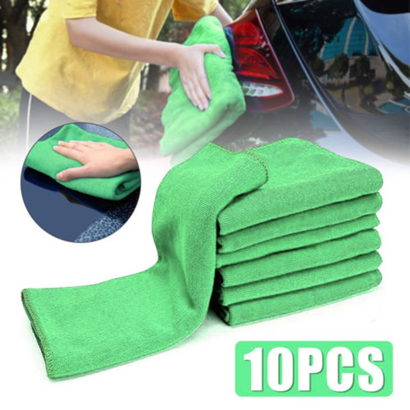 

10PCS Microfiber Cloth For Clean Car Care Washing Cleaning Cloths Towels Can Cut Household Dishwashing Cleaning Bathroom Towels