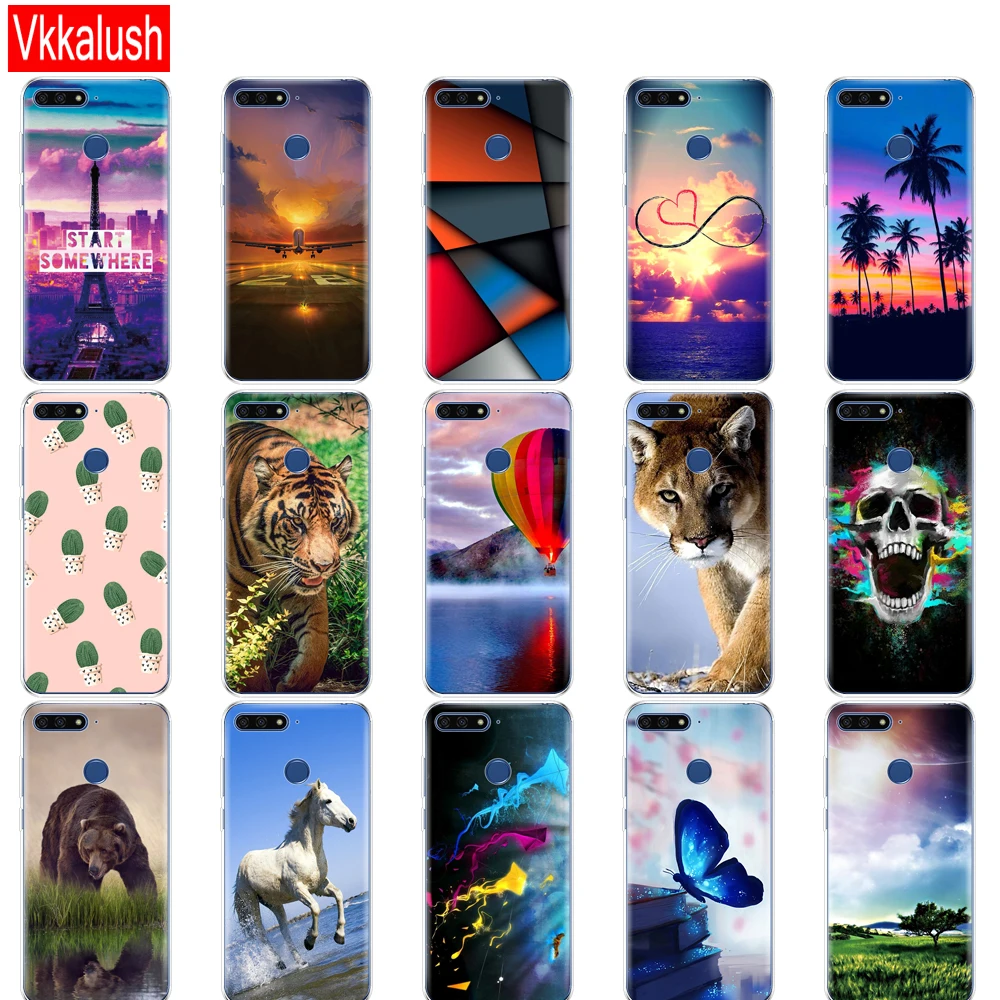 Силиконовый чехол для мобильного телефона Huawei AUM L29 Honor 7a Pro 5 7 дюймов мягкий из ТПУ