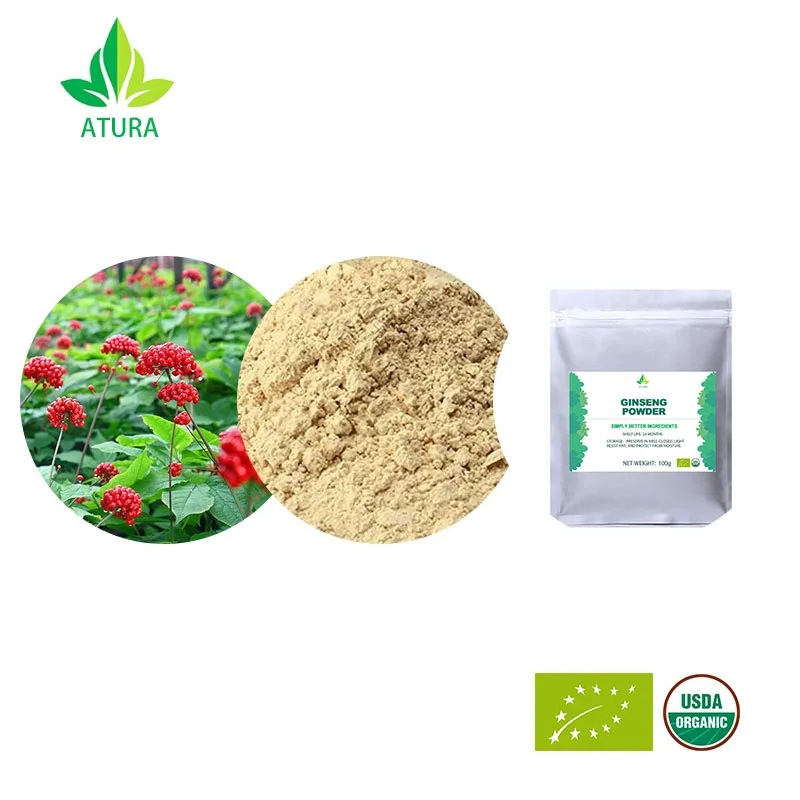Порошок женьшеня Китайский Натуральный корня дикого белого органический