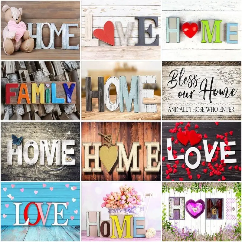 

GATYZTORY Oil Painting Home And Love Diy Paint By Numbers Acrylic Paint For Adult Children On Canvas Digital Painting Home Deco