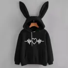 Худи женское модное с длинным рукавом с принтом Kawaii Cosplay Толстовка с кроликом, пуловер, топы, свитшот, милые женские толстовки с капюшоном