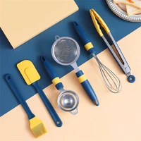 6 in 1 multifunctional baking tool set high temperature whisk filter colander cake silicone scraper oil brush food clip