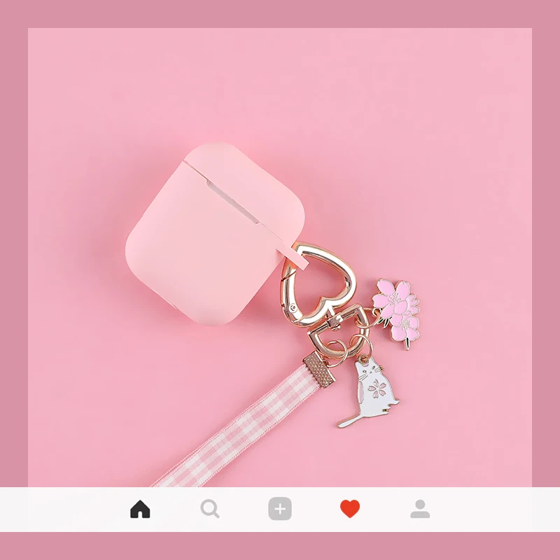 Чехол для AirPods розовый защитный чехол с кроликом силиконовый Bluetooth наушников Apple