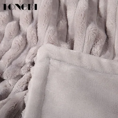 Модное однотонное вертикальное мягкое теплое легкое Флисовое одеяло TONGDI на