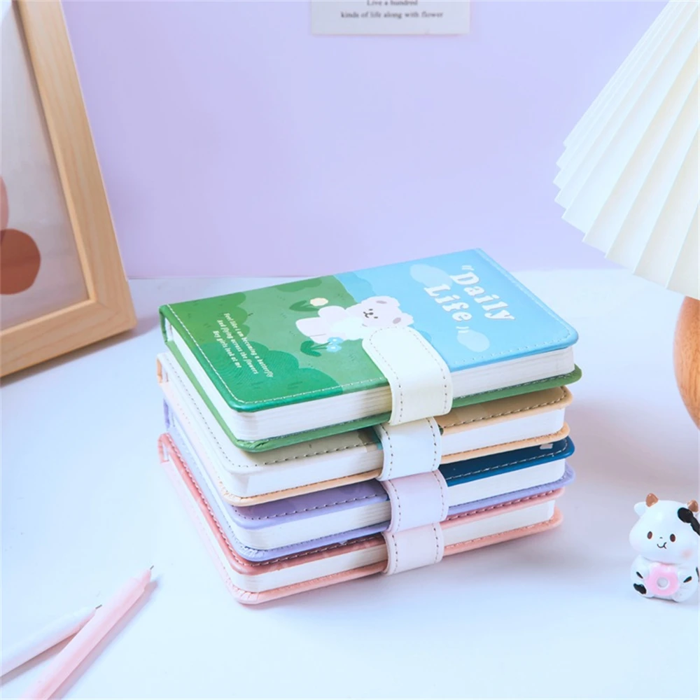 

Cute Daily Magnetic Buckle Notebook A6 Hand Ledger Student Illustration Diary Net Celebrity Small Notebook and Journals