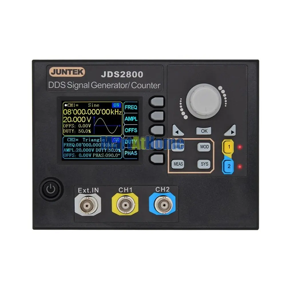 Генератор сигналов JDS2800-15M 15 МГц двухканальный генератор DDS частотомер