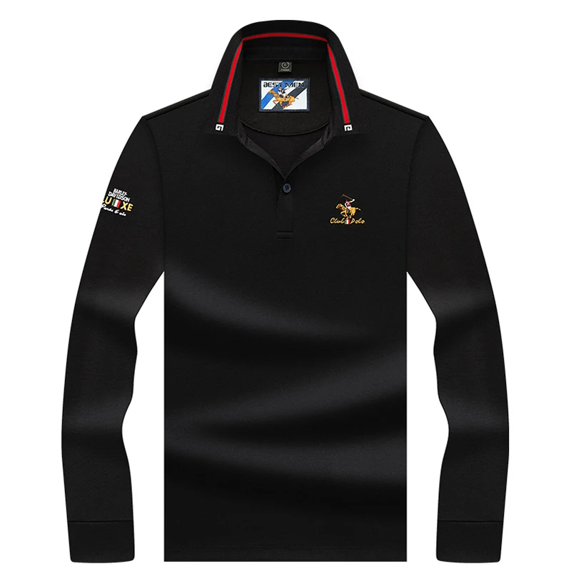 Мужская брендовая модная Однотонная рубашка-поло UAICESTAR с 3D вышивкой Повседневная