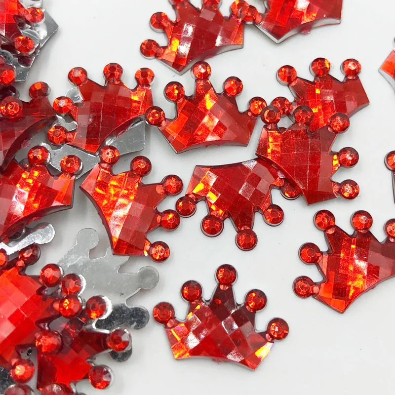100 шт Корона Стразы Акрил плоский с одной стороны драгоценные камни Кристаллы