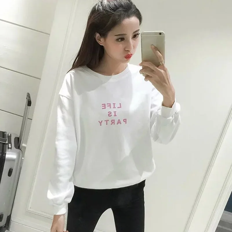 

2020 Spring Casual Women Hoodies Sweatshirt Autumn thin Harajuku letter Print Sudaderas Mujer Long Sleeve Pullovers