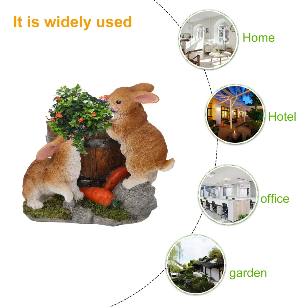 

1Pc Decorative Flowerpot Bonsai Rabbit Model Flowerpot Succulent Container