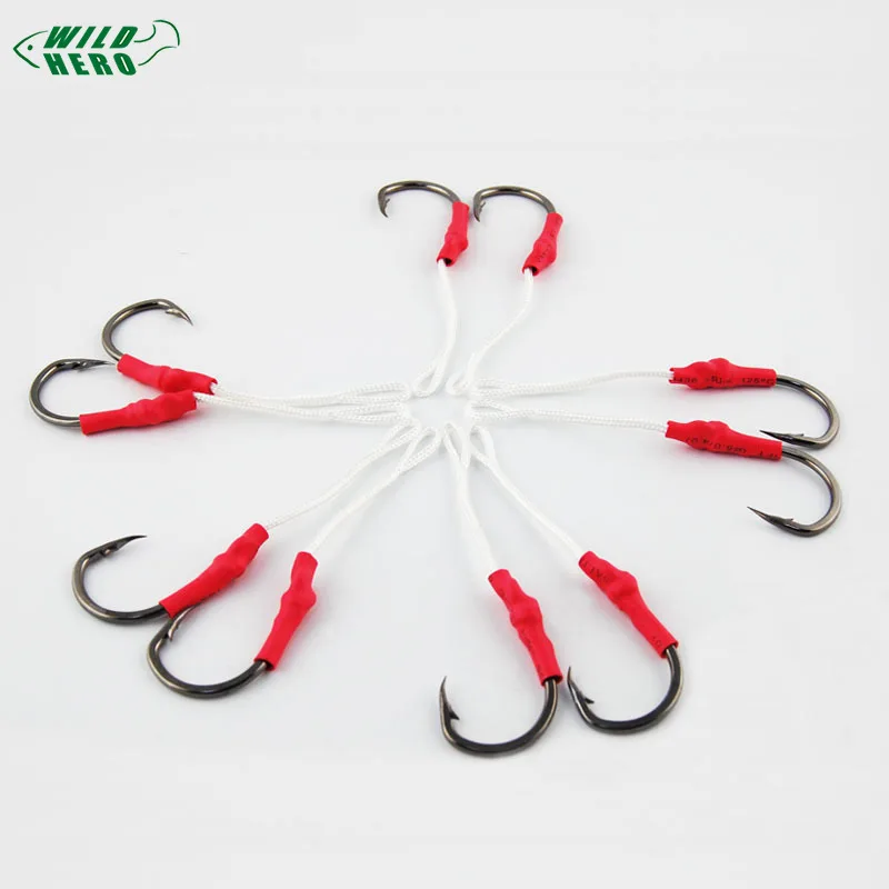 WILDHERO 50 шт./лот рыболовный крючок из нержавеющей стали с полиэтиленовой леской для