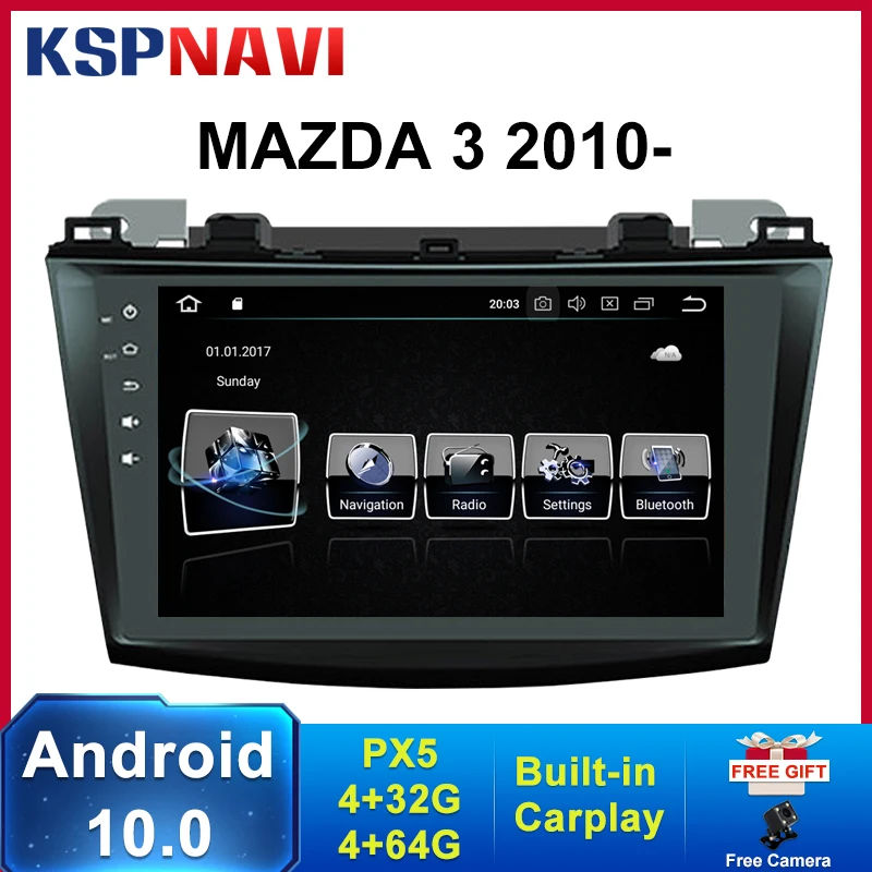 

Автомагнитола 2DIN на Android 10 для Mazda 3 2004-2010 2013, 4 Гб + 64 ГБ