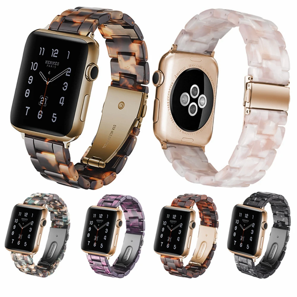 Ремешок из смолы для Apple Watch Band 38 мм 40 42 44 керамический браслет iwatch 5 4 3 2 1 умные