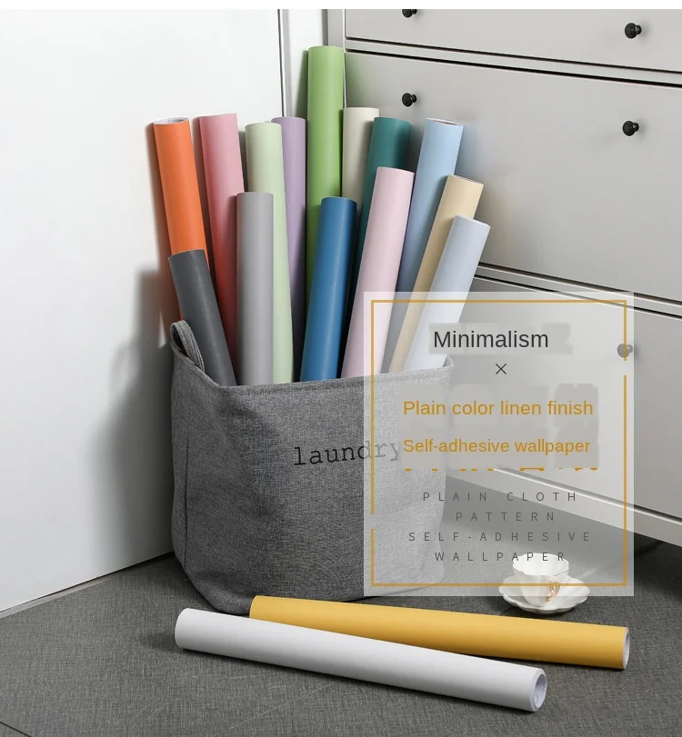 3 м цементные серые льняные водостойкие обои самоклеющиеся одноцветные