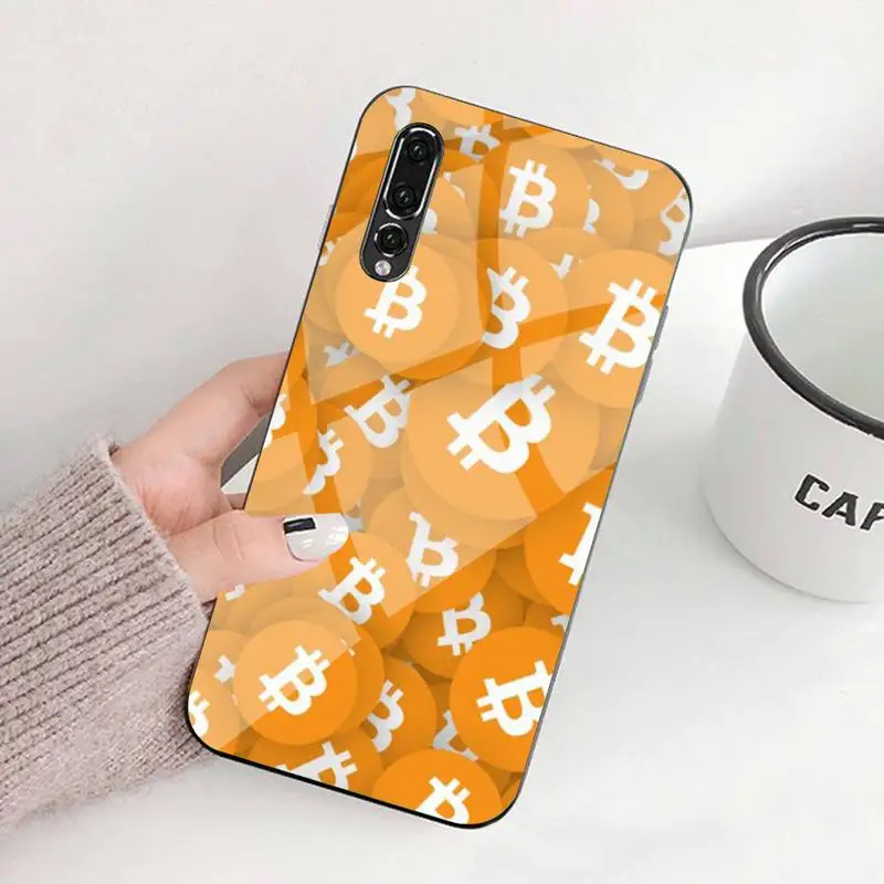 

I Love Accept Bitcoin Phone Case Tempered Glass For Huawei P9 10 Plus 20 Pro Mate9 10 20 20pro Honor7A 8X 9 10 Nova3i 5