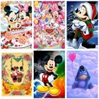 Алмазная живопись, Дисней, алмазная вышивка, мозаика из мультфильмов, Рождество, Микки и Минни, Снежная сцена, наборы для вышивки крестиком, домашний декор