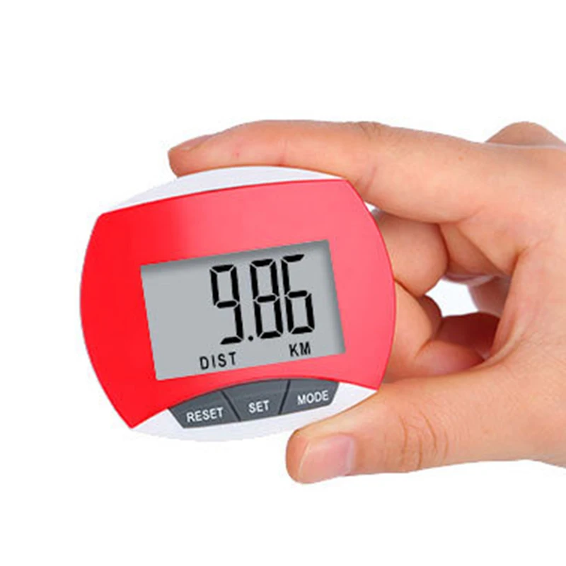 Мини ЖК шагомер для ходьбы и бега Счетчик шагов расчета расстояния