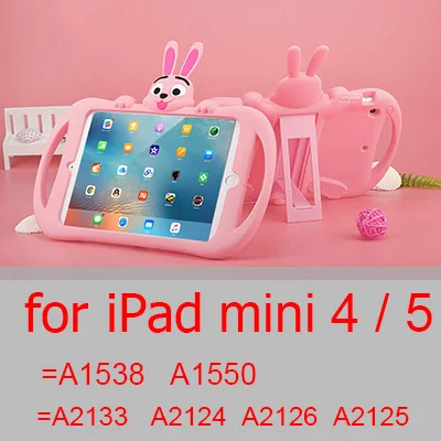 p mini 45 Силиконовый чехол для iPad air 2, 9,7 дюймов,,, детская подставка с милым Кроликом, чехол для планшета для iPad mini 2, 3, 4, 5, чехол - Цвет: p mini 45