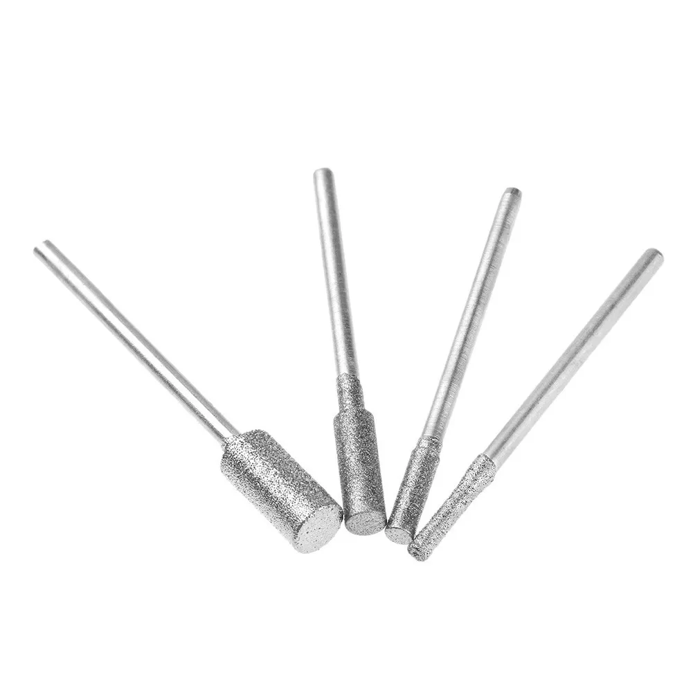 

8Pcs Diamond Cutting Grinding Head 2.35mm Shank Jade Stone Carving Polishing Cylindrical Tip Heads Rotary Tools Herramientas