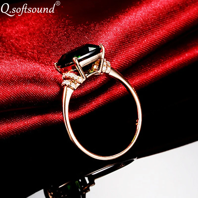 Модные кольца цвета розового золота для женщин Роскошные 2 карата принцесса