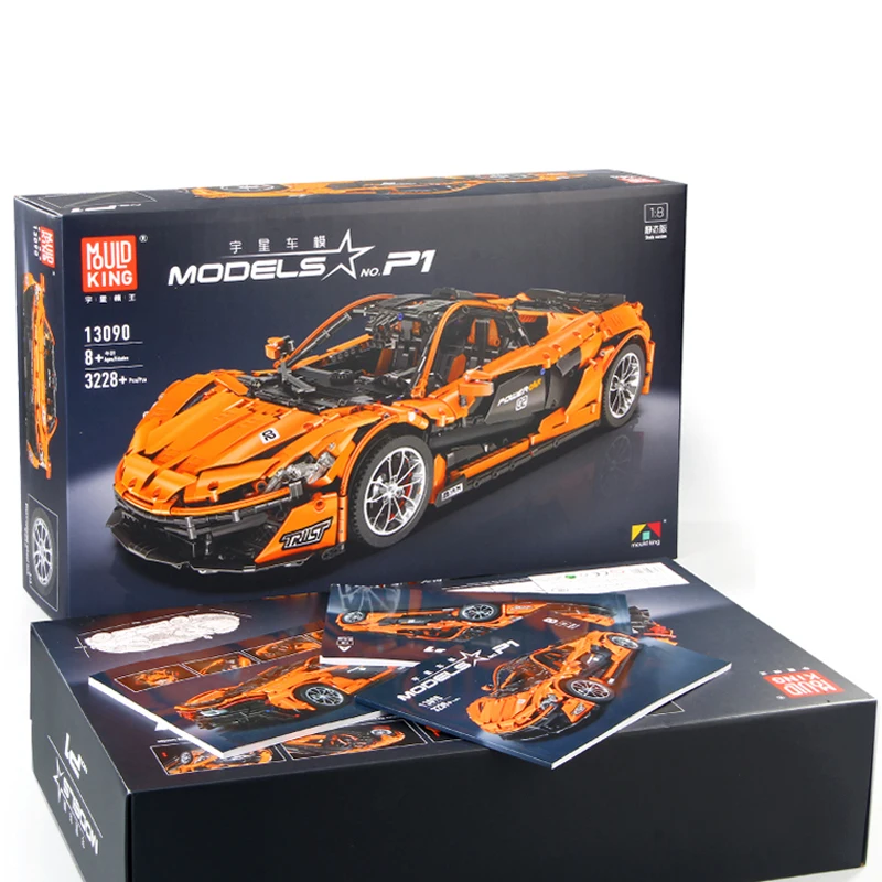 

Technic Series Bricks The MOC-16915 McLaren P1 Orange Super Racing Car Building Blocks Hypercar Model RC APP Toys For Children
