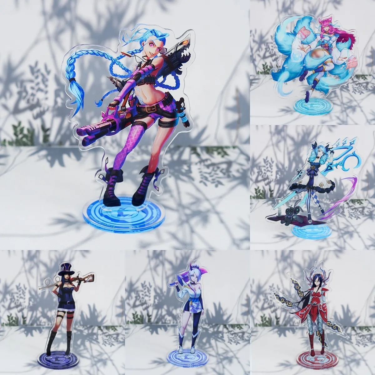 

Hot Game League of Legends Figure LOL Jinx Gwen Ahri Zoe Acrylic Stand Model Plate Desk Decor Standing Sign Keychain for Fans Gi