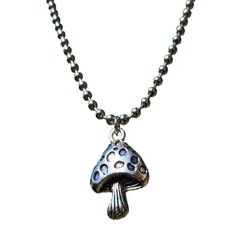 

Mushroom Necklace Harajuku Vintage Punk Simple Personality Mushroom Pendant Necklace Novelty Jewelry