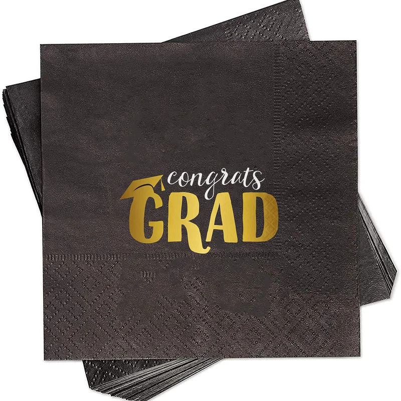 

20pcs Congrats Grad Paper Napkins high school College Masters Graduated Graduation dinner Adventure party decoration supplies