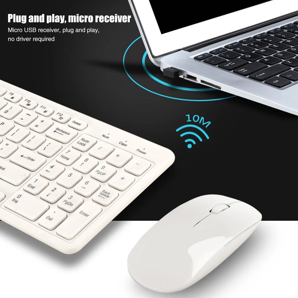 Ноутбук ПК с номером Pad полный размер 3 DPI Беспроводная клавиатура мышь комбо для