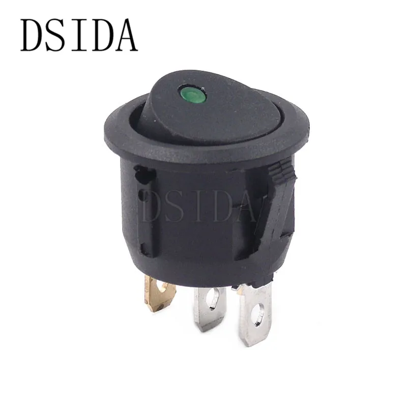 ON/OFF Round Rocker Switch LED illuminated Car Dashboard Dash Boat Van 12V 24V / 6A 250V / 10A 125V 2/3/4PIN Switch 20MM ON-OFF