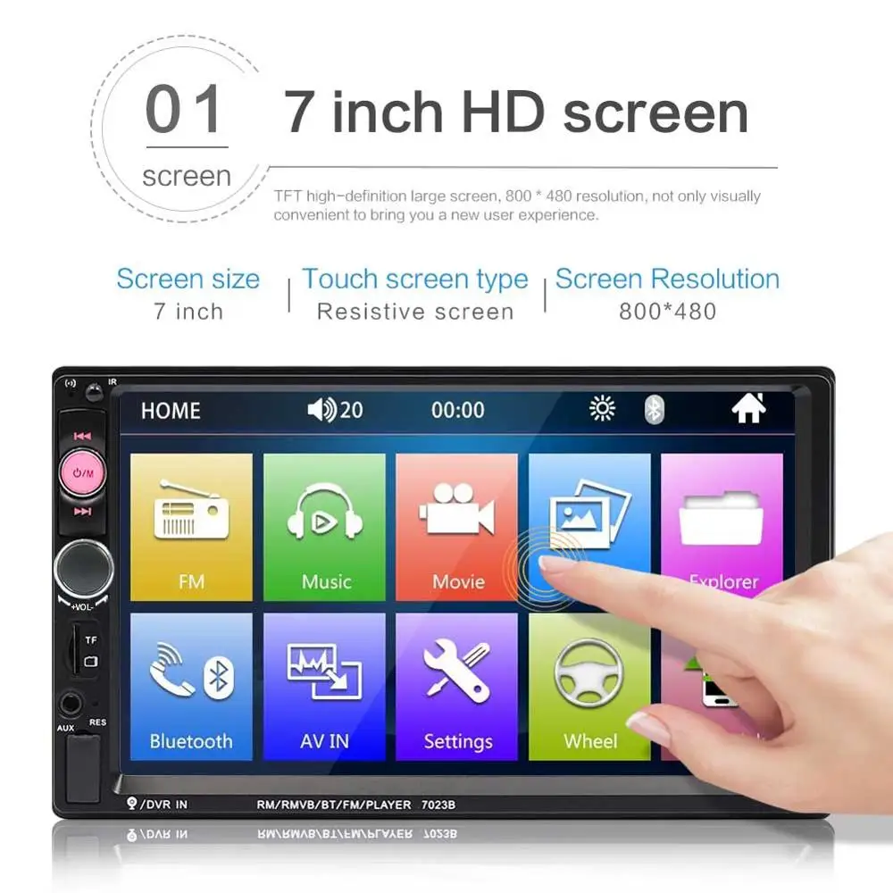 Bluetooth 2 Din Car Radio Multimedia Carplay Touch Screen Autoradio 7" Reverse Camera AUX SD Tuner Auto Audio MP5 Player | Автомобили