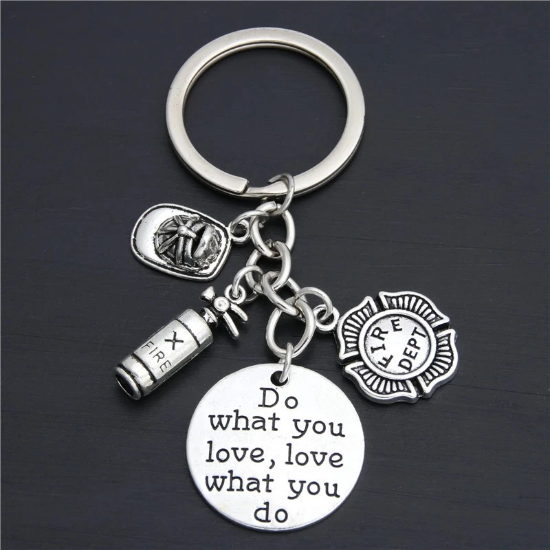 

1pc Firefighter Keychain Fire Department Keyring Fighter Jewelry Fireman Gift Fireman Wife Gift Lady Firefighter E2031