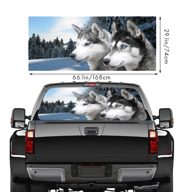 

Wolf for Truck Jeep Suv Pickup 3D Rear Windshield Decal Sticker Decor Rear Window Glass Poster 66.1 x 29.1Inch