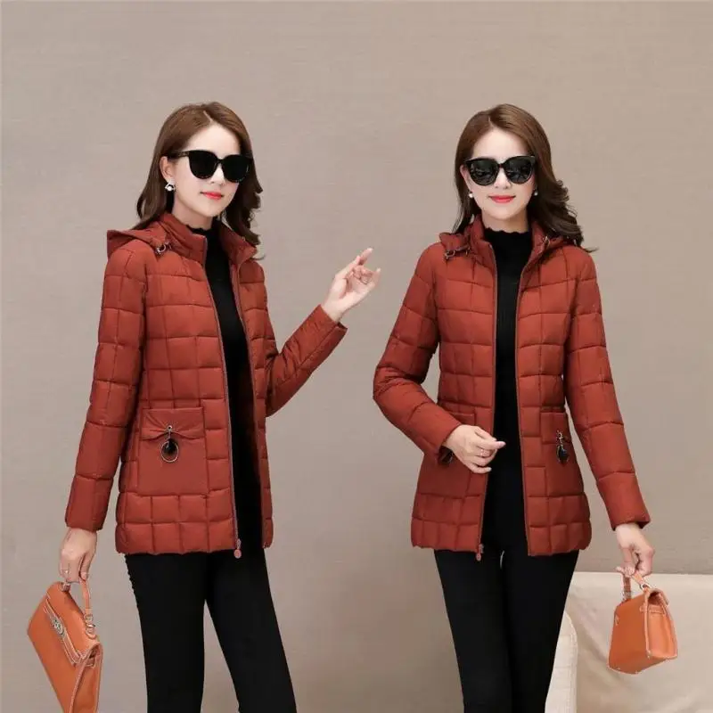 2019 зимняя женская парка пуховое хлопковое пальто Женская Повседневная клетчатая