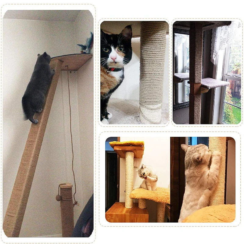 Сизаль веревка Замена Когтеточка для кошки сизаль дерево и башня DIY стол стул