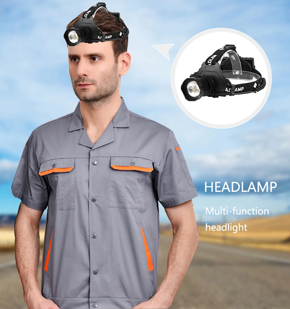 the most powerful xhp160 led headlamp new arrive headlight zoomable head lamp power bank 7800mah 18650 battery for camping light free global shipping