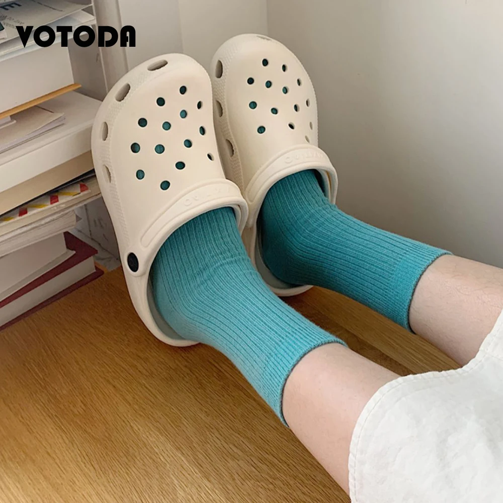 Шлепанцы женские для сада и пляжа Симпатичные Мультяшные сандалии без застежки