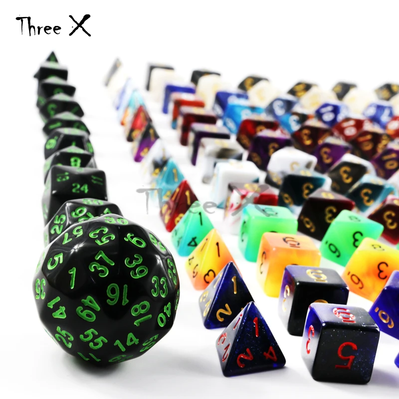 101 шт. кости с сумкой многогранные D4 D6 D8 D10 % D12 D20 D30 D60 для ролевых игр DnD настольные