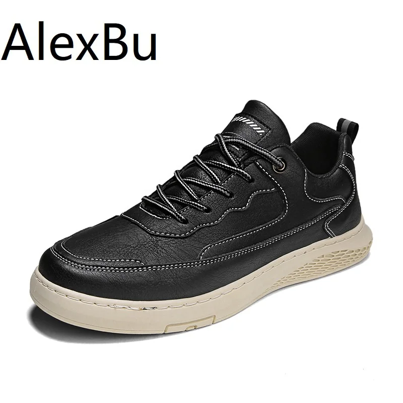 

Кожаная обувь Four Seasons для мужчин, мягкие, удобные, Нескользящие, износостойкие, простые, модные и повседневные кроссовки