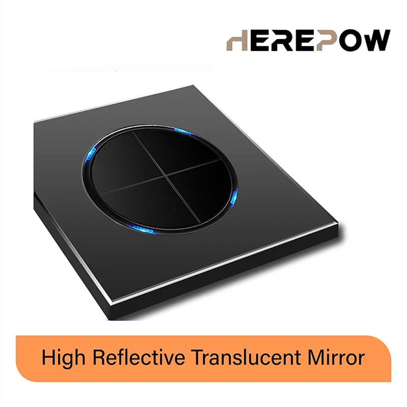 Черный хрустальный настенный выключатель Herepow европейская розетка звуковые