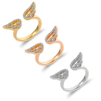 hi man korean exquisite pav%c3%a9 crystal angel wings open adjustable ring women sweet romantic proposal party jewelry