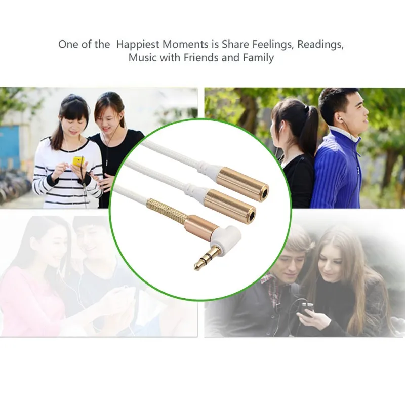 Горячий 3 5 мм аудио стерео Y сплиттер кабель штекер 2 порта наушники гарнитура