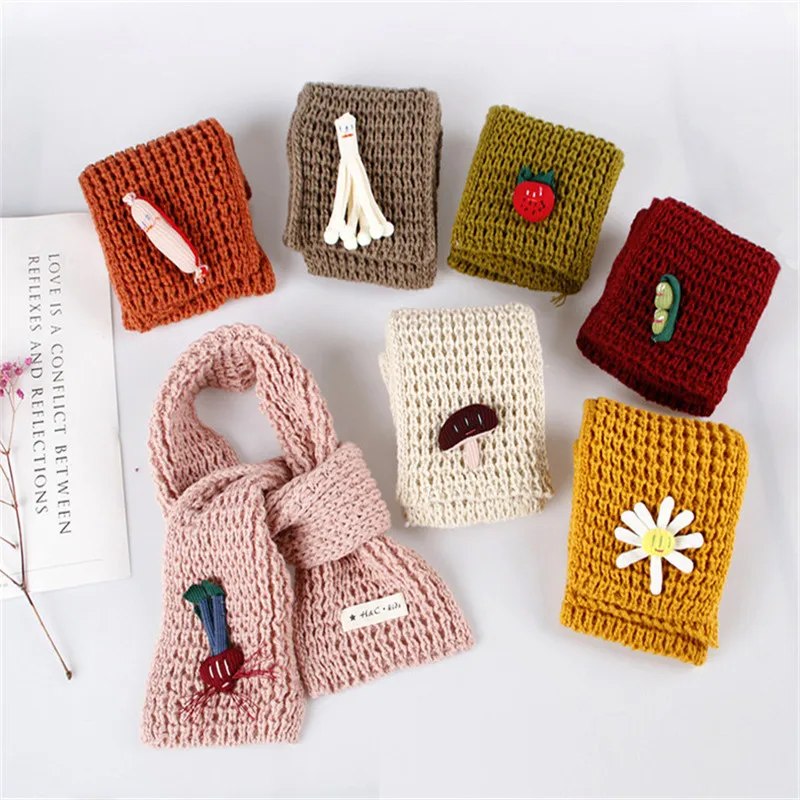 Новинка зимний теплый хлопковый шарф для девочек и мальчиков ручной вязки милый