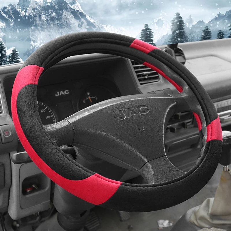 KKYSYELVA черные кожаные чехлы на руль для автомобиля автобуса грузовика 40 42 45 47 50 см