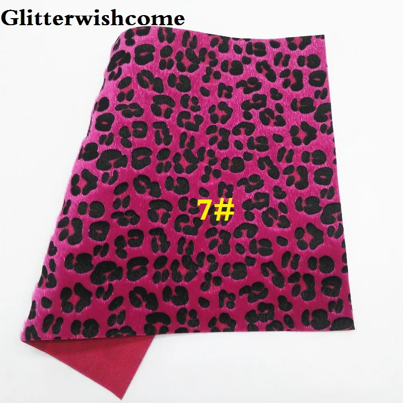 7 Glitterwishcome 21X29 см A4 размер винил для бантов с леопардовым принтом на лошадином меховые листы для бантов, GM216A - Цвет: 7
