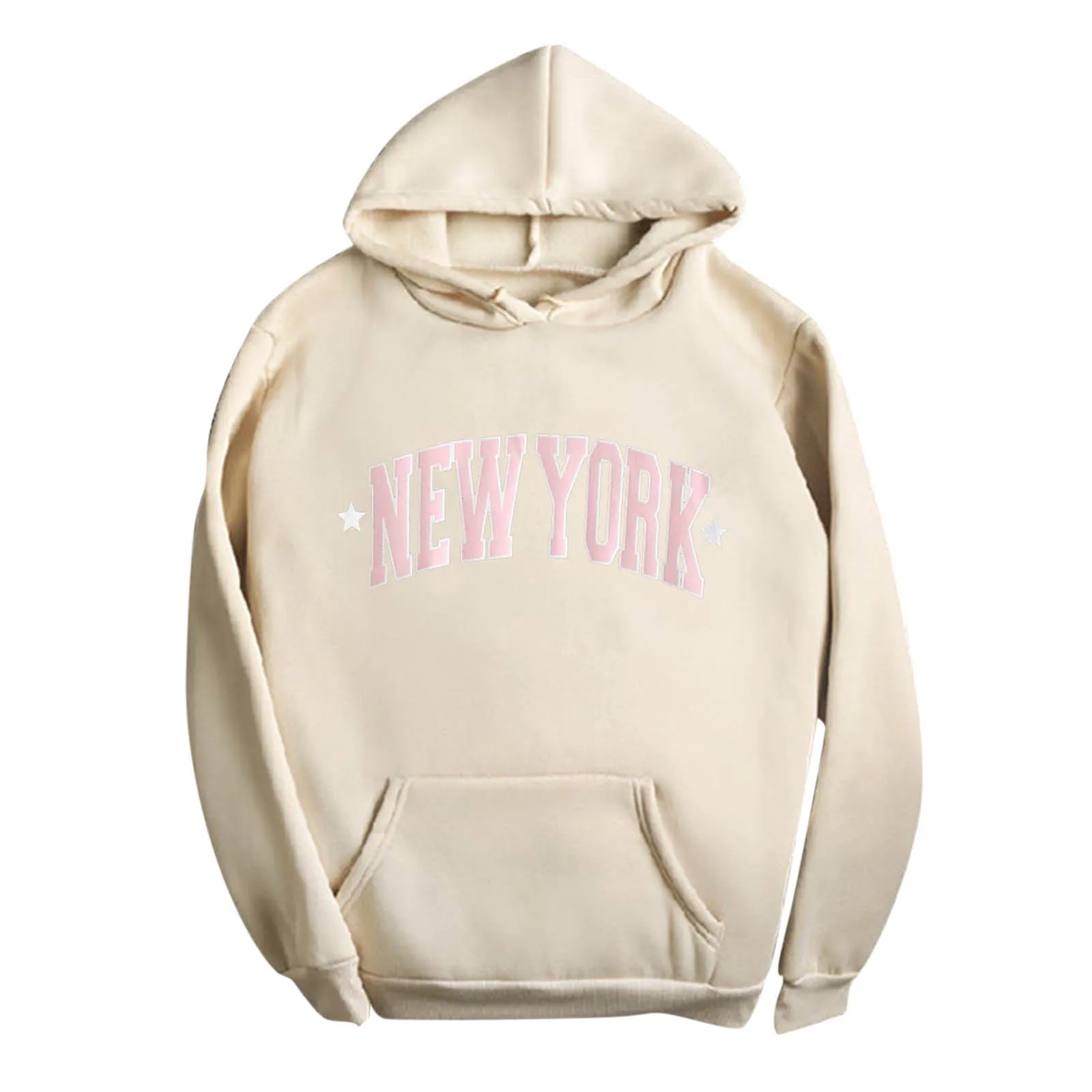 

Женский Повседневный пуловер с капюшоном и принтом, свитшот с длинными рукавами и круглым вырезом, топы с карманами, Свитшот оверсайз