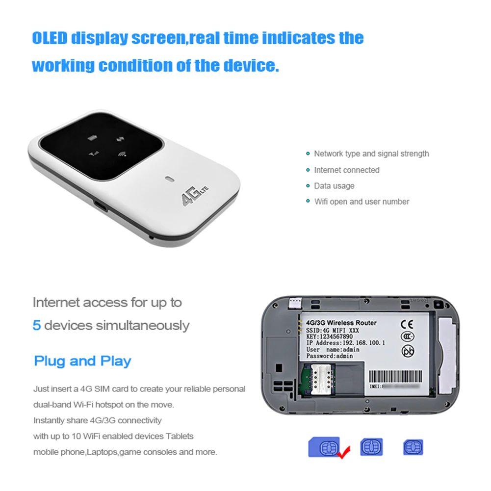 Hot Selling 4G Wireless Router Mobile Broadband Portable Wi-Fi car Sharing Device Sim Card Slot LTE MIFI Modem | Компьютеры и офис